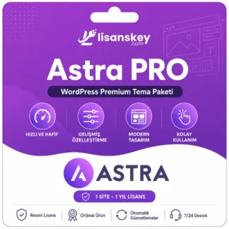 Astra Pro WordPress tema lisansı ürün görseli, hızlı, SEO uyumlu ve profesyonel WordPress tema paketi