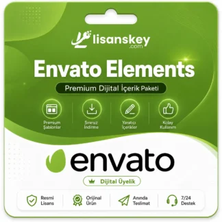 Envato Elements dijital üyelik ürün görseli, premium dijital içerik paketi, sınırsız tasarım kaynağı ve anında teslimat avantajı