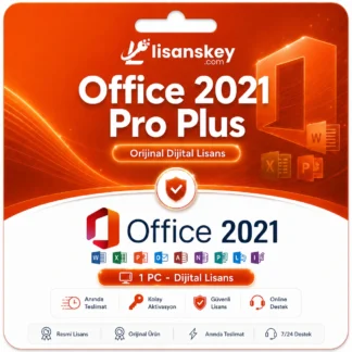 Office 2021 Pro Plus dijital lisans ürün görseli, Microsoft Office 2021 ürün anahtarı, Word, Excel ve PowerPoint lisansı