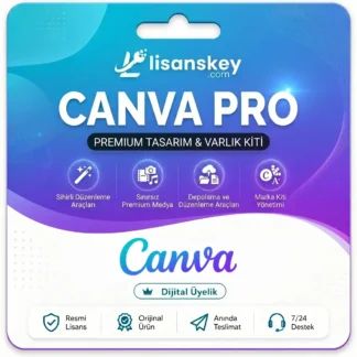 Canva Pro dijital üyelik ürün görseli, online grafik tasarım aracı, premium şablonlar ve sosyal medya tasarım özellikleri